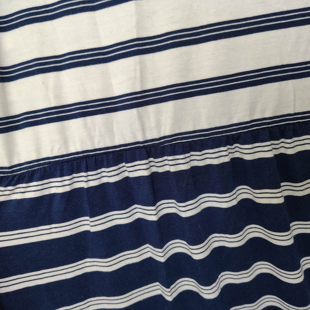 Lands' End Blue and White Sleeveless Sailor Maxi Dress Sz XLP / 18 - Picture 9 of 9